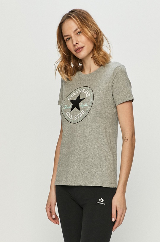 Converse - T-shirt nadruk szary 10017759.A10