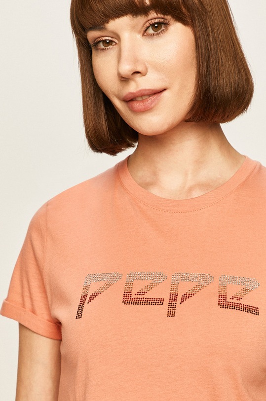 Pepe Jeans - Tričko Maggie kulatý růžová PL504080