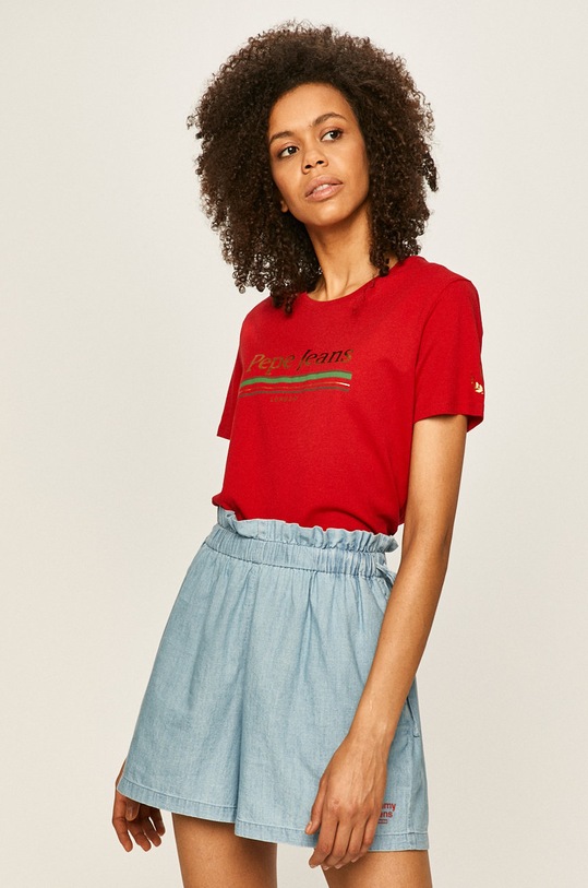 Pepe Jeans - Tričko Lara bavlna červená PL504316