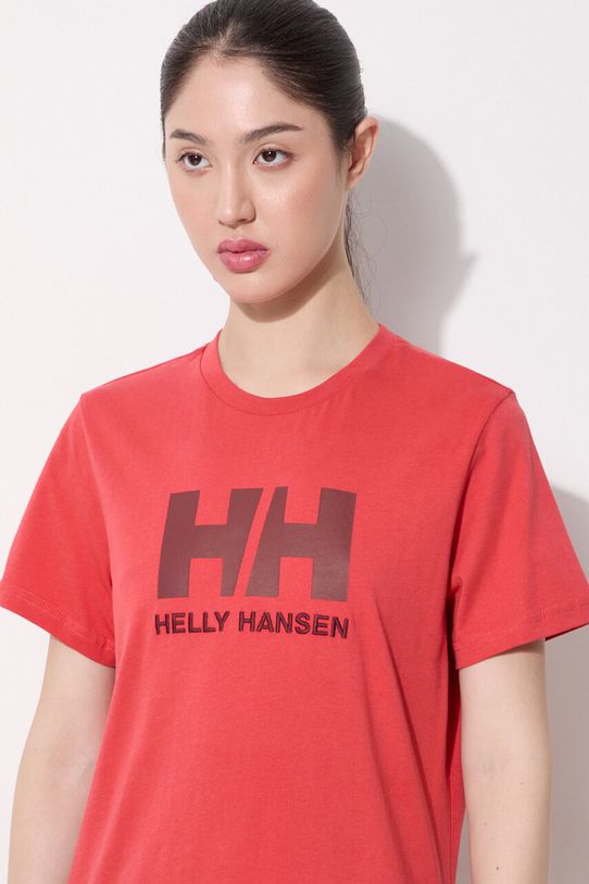 Памучна тениска Helly Hansen червен 34112