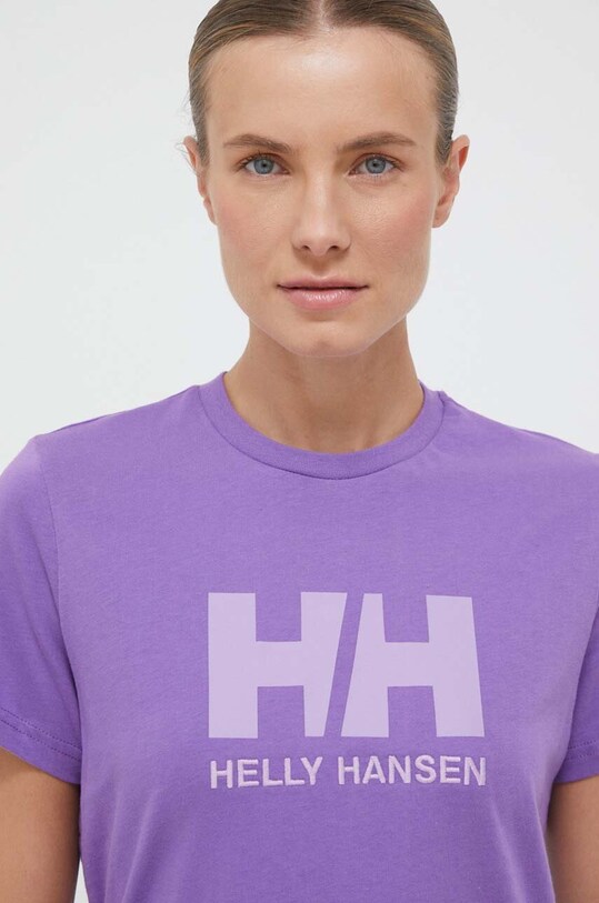 Одежда Хлопковая футболка Helly Hansen 34112 фиолетовой