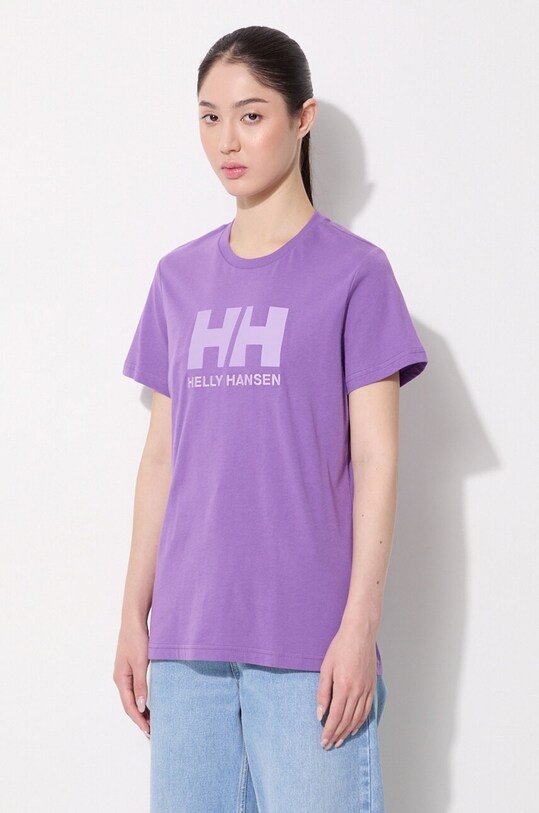 Одежда Хлопковая футболка Helly Hansen 34112 фиолетовой
