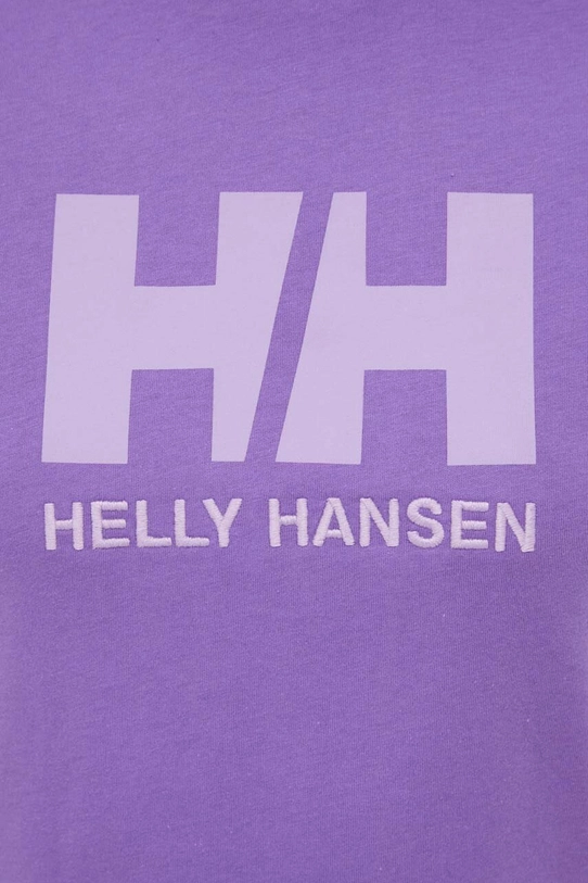 Бавовняна футболка Helly Hansen фіолетовий 34112