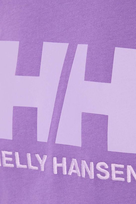 Βαμβακερό μπλουζάκι Helly Hansen 34112 μωβ