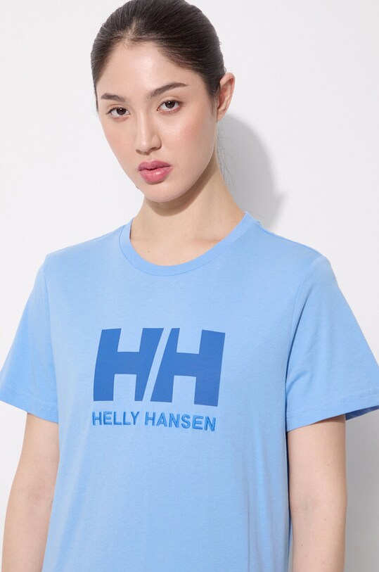 Bavlnené tričko Helly Hansen modrá 34112