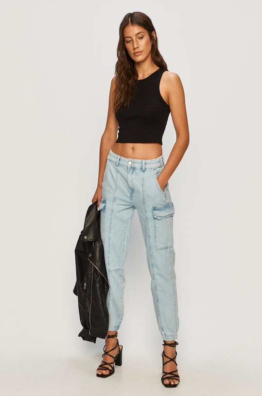 Tally Weijl - Top SSLCOVUTAYB μαύρο SS20