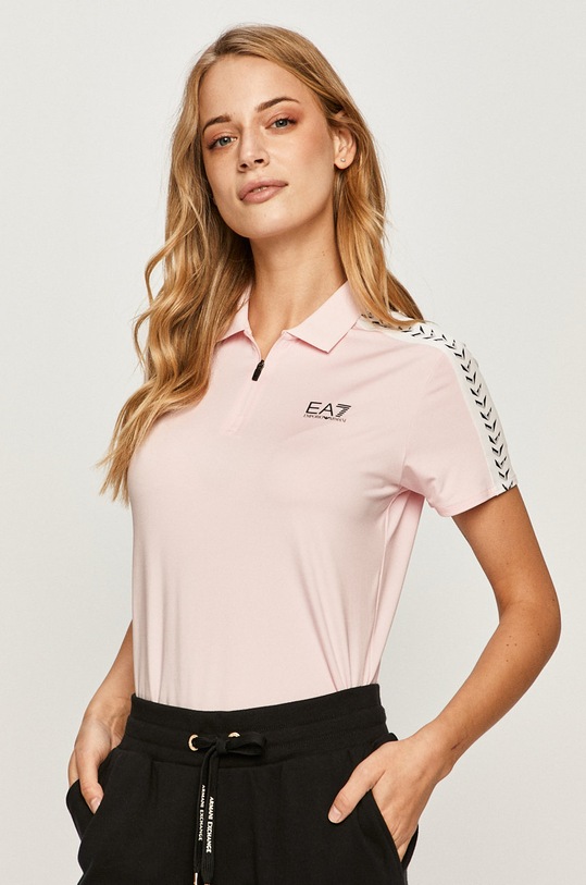 EA7 Emporio Armani - Tricou cu elastan roz 3HTF52.TJ56Z