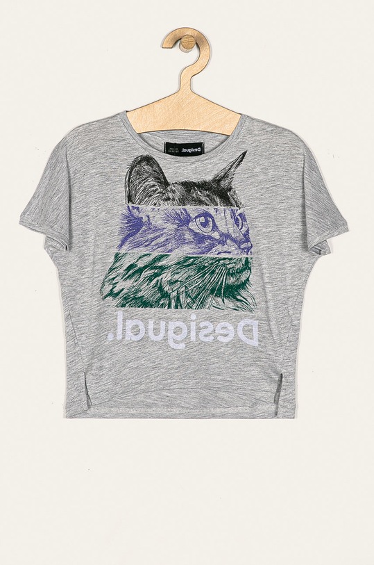 Desigual - Detské tričko 104-164 cm s elastanom sivá 20SGTK52