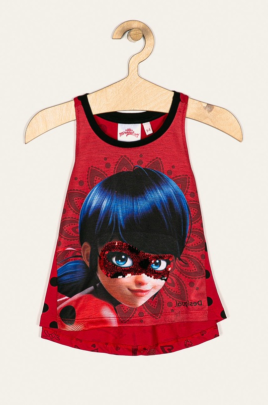 Desigual - Detský top 104-152 cm. potlač červená 20SGTK84
