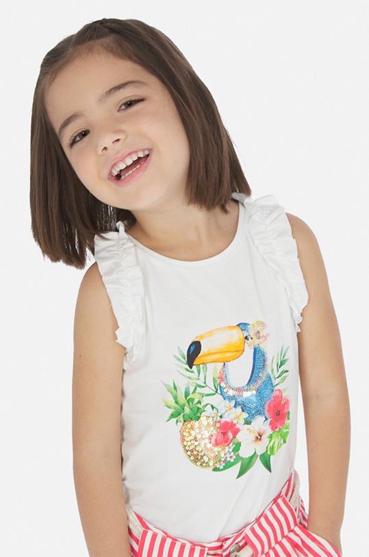 Mayoral - Top copii 92-134 cm print alb 3025.6G.MINI