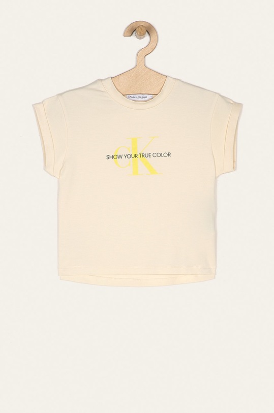 Calvin Klein Jeans - T-shirt dziecięcy 104-176 cm IG0IG00522 z elastanem beżowy IG0IG00522