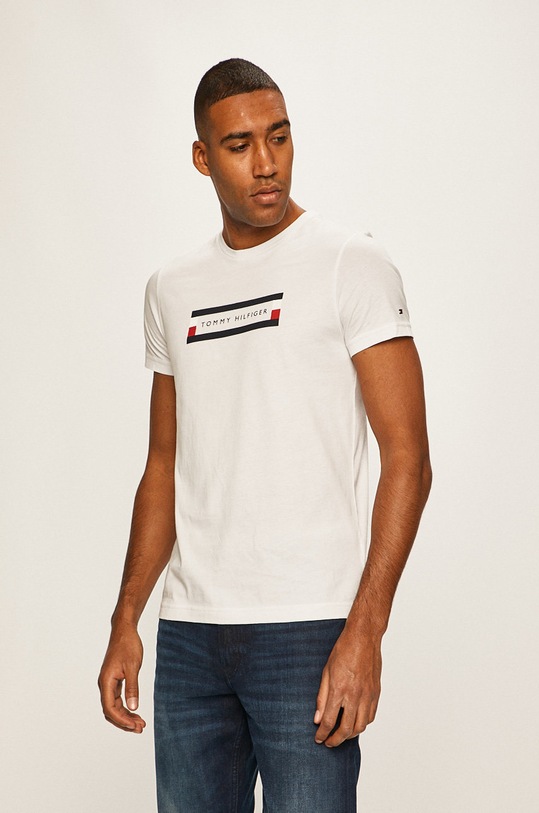 Tommy Hilfiger - Tricou print alb MW0MW12510