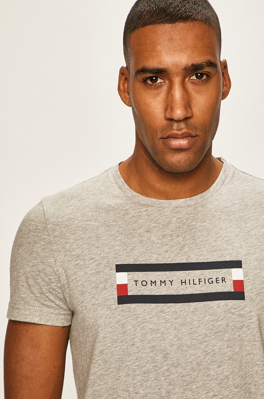 Tommy Hilfiger - Tricou print gri MW0MW12510