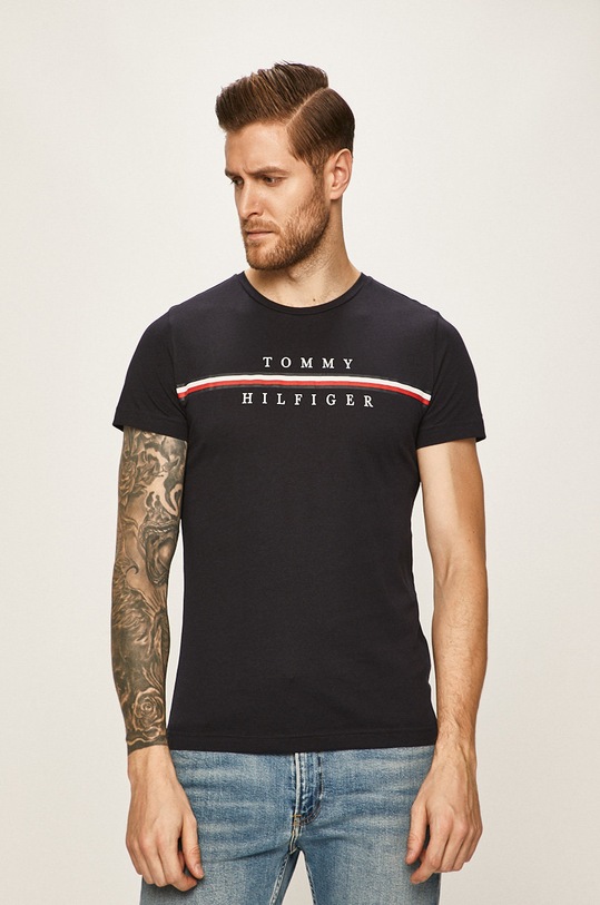 Tommy Hilfiger - Tricou print bleumarin MW0MW12520