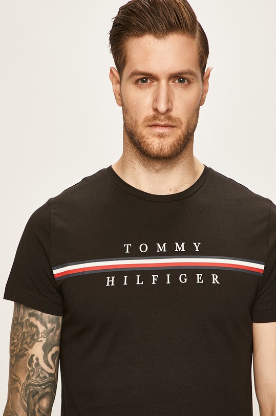 Tommy Hilfiger - Tricou negru MW0MW12520