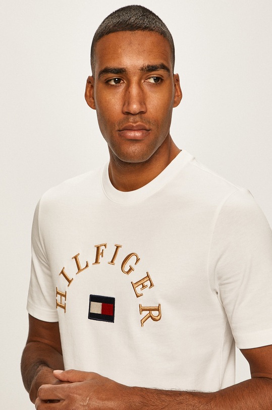 Tommy Hilfiger - Tricou imprimeu alb MW0MW12524