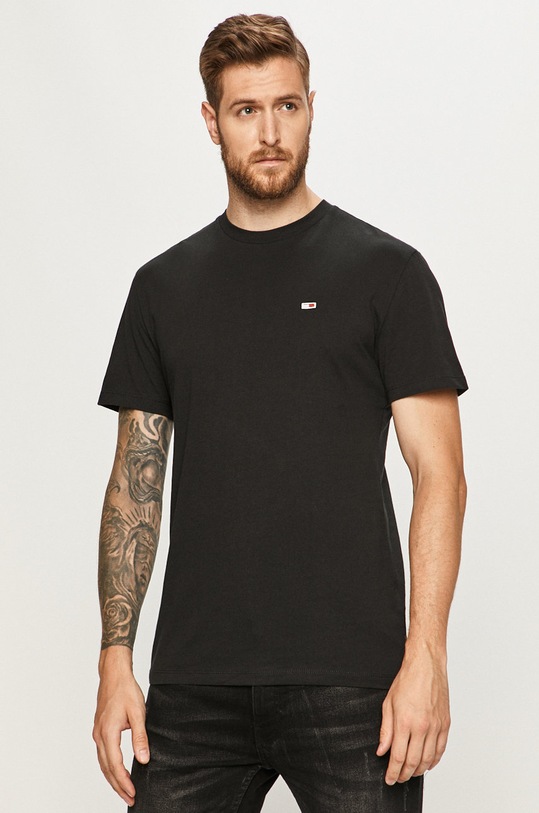 Tommy Jeans - T-shirt DM0DM06061 bawełna czarny DM0DM06061