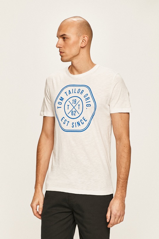Tom Tailor Denim - T-shirt nadruk biały 1016155