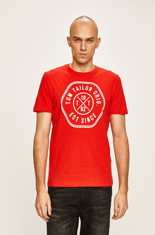 Tom Tailor Denim - Pánske tričko bavlna červená 1016155