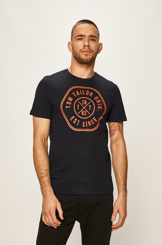 Tom Tailor Denim - Pánske tričko bavlna tmavomodrá 1016155