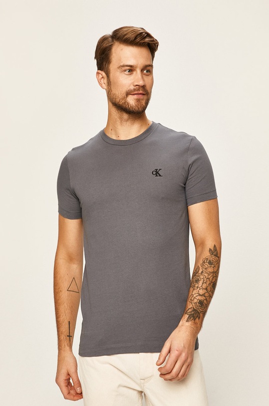 Tričko Calvin Klein Jeans kulatý námořnická modř J30J314544