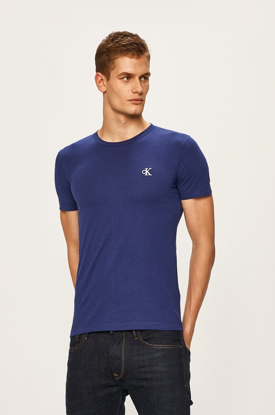 Calvin Klein Jeans tricou uni bleumarin J30J314544