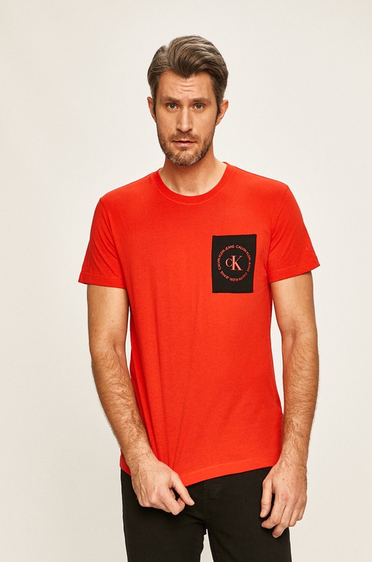 Calvin Klein Jeans - Tričko kulatý červená J30J314761