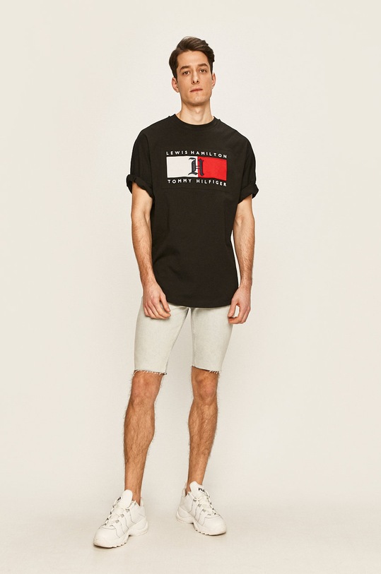 Tommy Hilfiger - Pánske tričko x Lewis Hamilton MW0MW13630 čierna SS20
