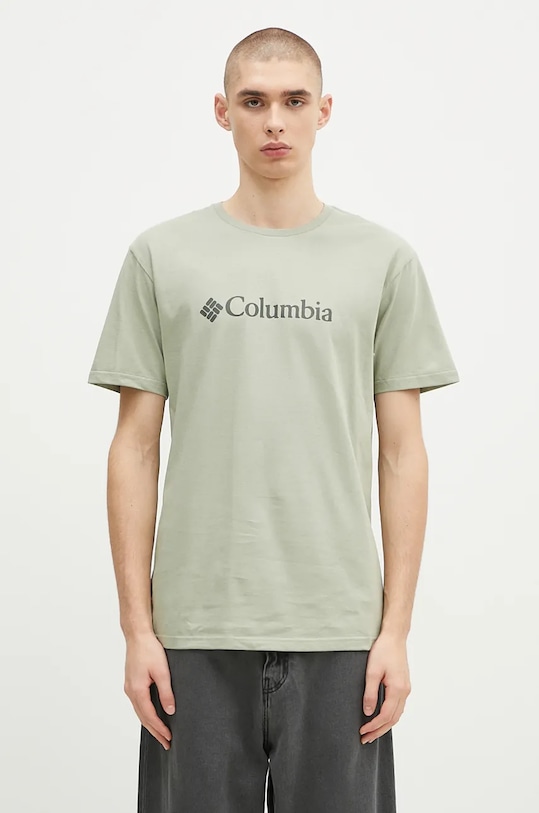 Футболка Columbia CSC Basic Logo надрук зелений 1680053.