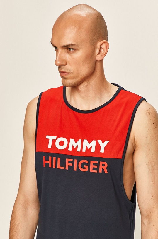 Tommy Hilfiger - T-shirt nadruk granatowy UM0UM01751