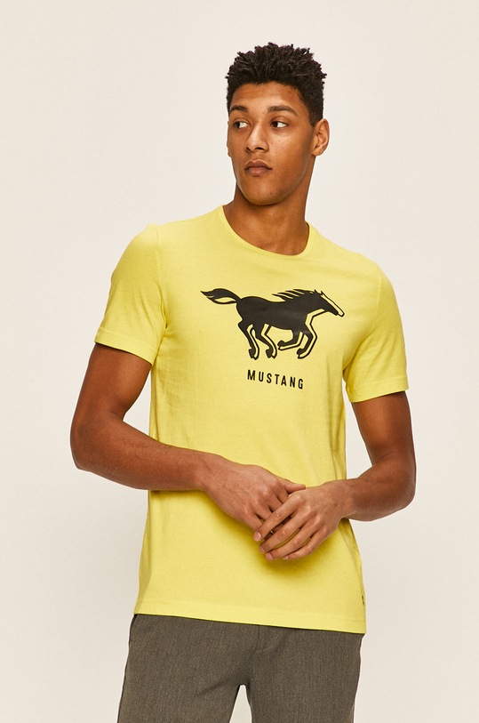Mustang - T-shirt pamut zöld 1009022.6066
