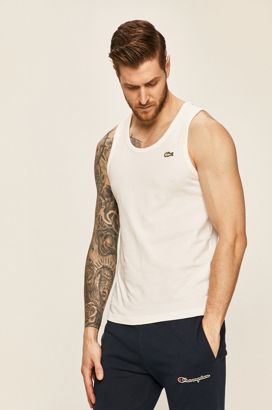 Lacoste - Tricou uni alb TH6183