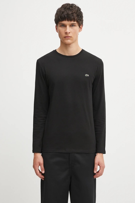 Lacoste Лонгслів бавовна чорний TH6712.