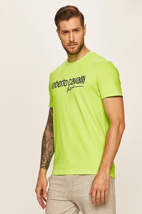 Roberto Cavalli Sport - Tricou imprimeu verde KYX23T.JV025