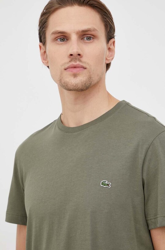 Bavlněné tričko Lacoste zelená TH2038