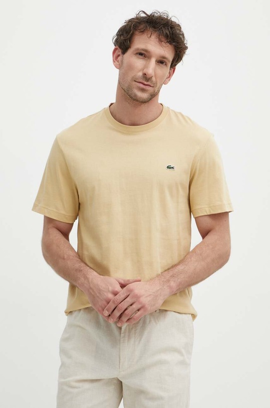 Lacoste t-shirt bawełniany beżowy TH2038