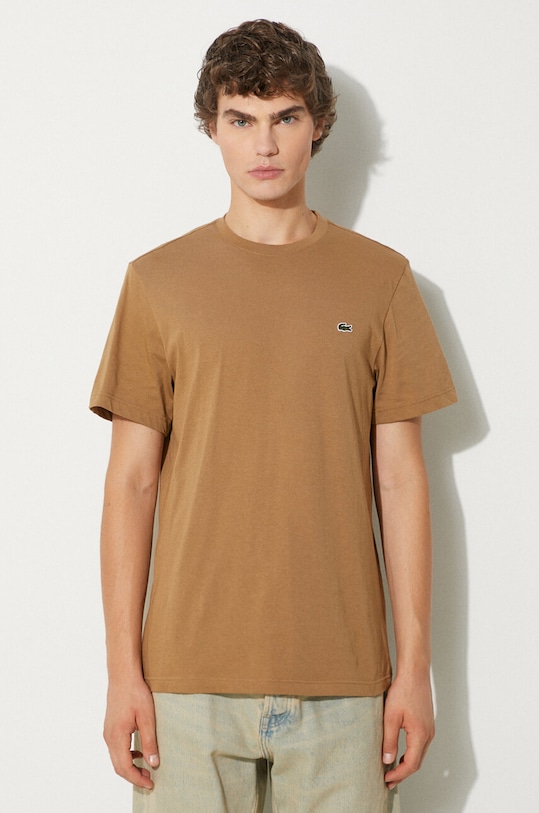 Lacoste t-shirt cotton Men's brown TH2038