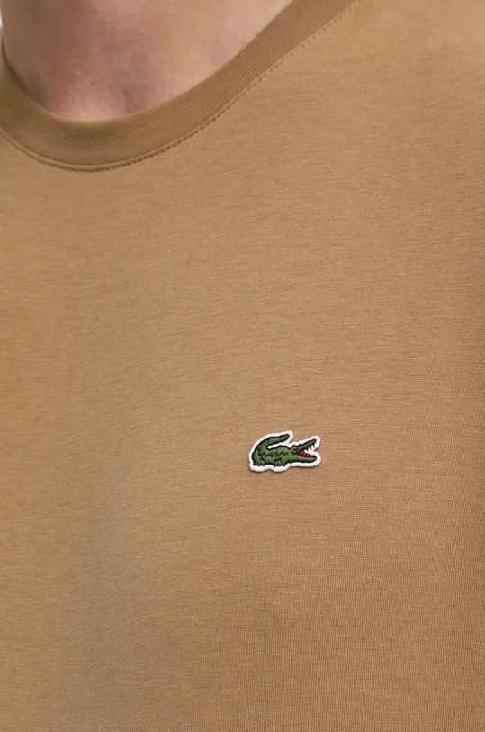Lacoste t-shirt bawełniany TH2038 brązowy