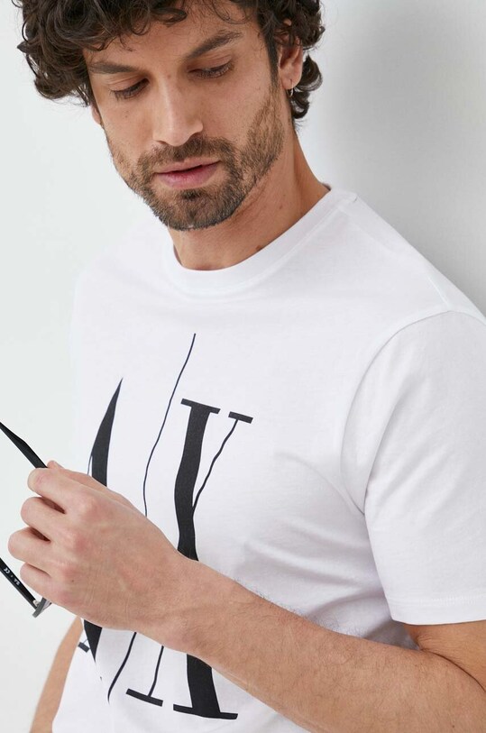 Памучна тениска Armani Exchange 8NZTPA.ZJH4Z бял