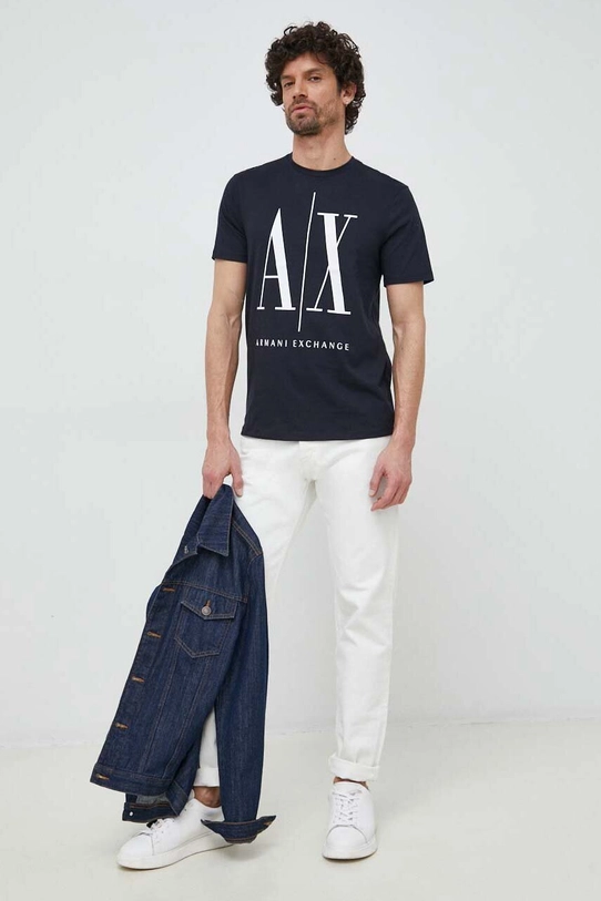 Armani Exchange t-shirt bawełniany 8NZTPA.ZJH4Z granatowy AA00