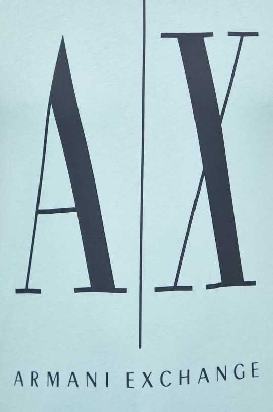 Armani Exchange t-shirt bawełniany 8NZTPA.ZJH4Z turkusowy