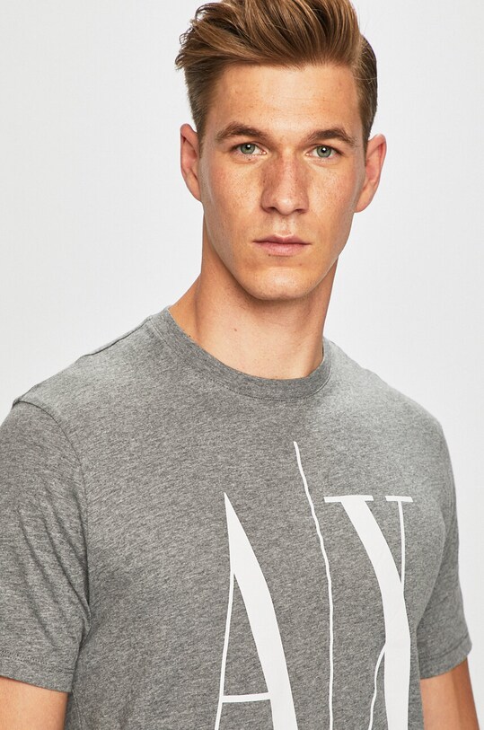 Бавовняна футболка Armani Exchange сірий 8NZTPA.ZJH4Z