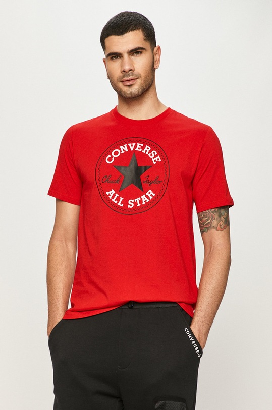 Converse - T-shirt nadruk czerwony 10007887.A06