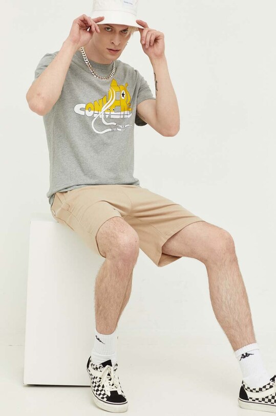 Converse t-shirt bawełniany 10018553.A02 szary SS23