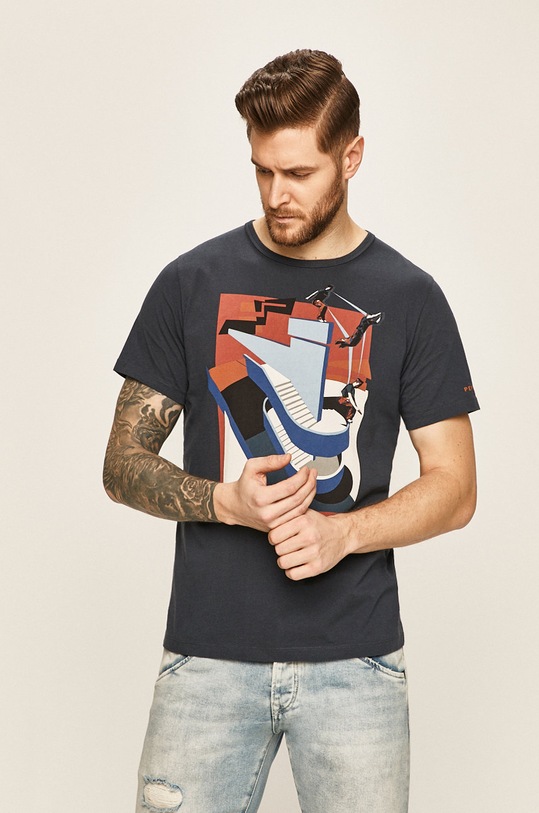 Pepe Jeans - Tricou Jansen print bleumarin PM506090