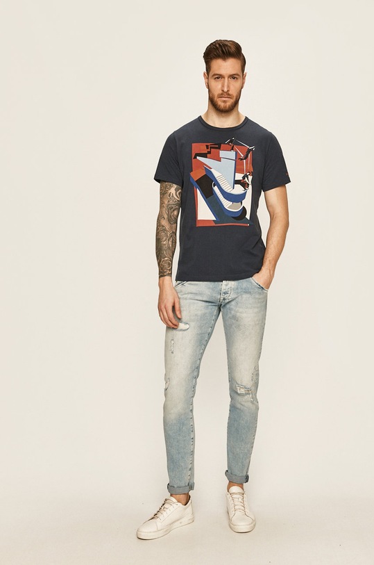 Pepe Jeans - Tricou Jansen bleumarin PM506090