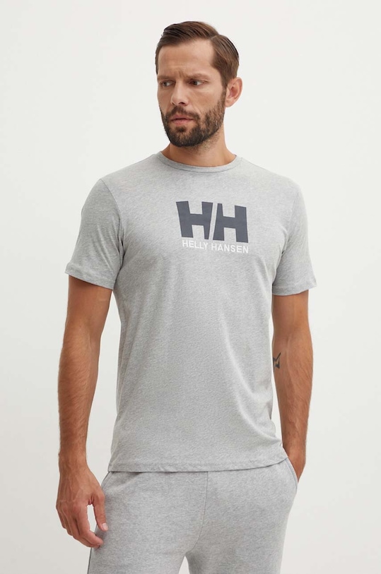 Tričko Helly Hansen HH LOGO T-SHIRT kulatý šedá 33979