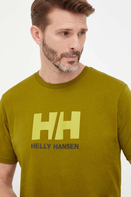 Тениска Helly Hansen щампа зелен 33979