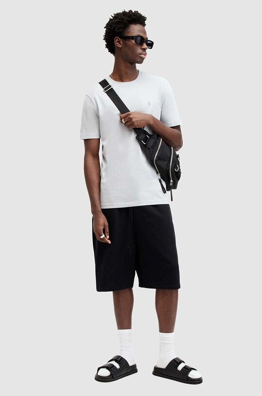 Βαμβακερό μπλουζάκι AllSaints BRACE SS CREW MD131G γκρί