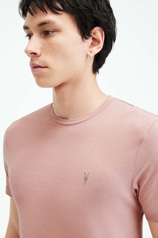 AllSaints tricou din bumbac BRACE SS CREW MD131G roz AA00
